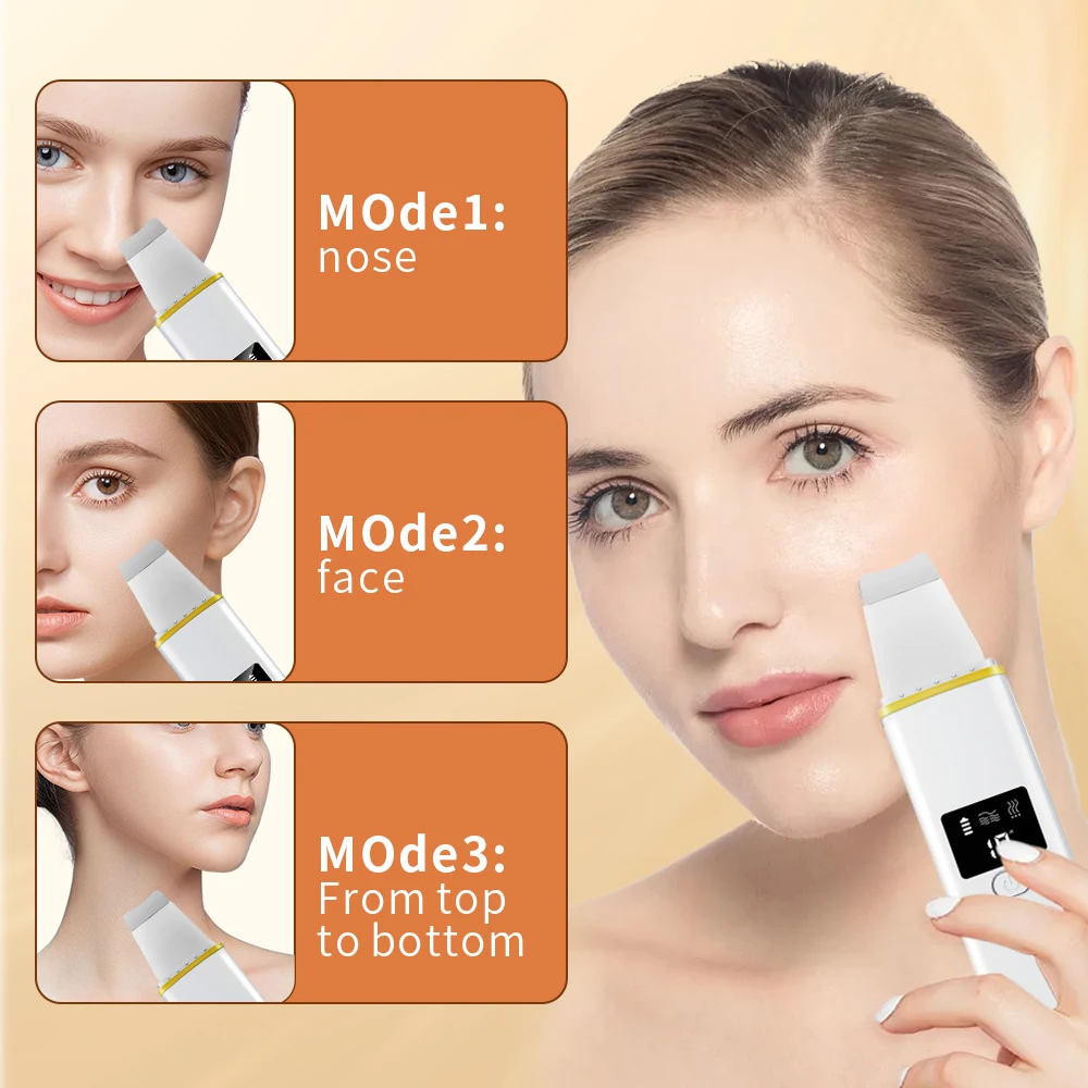 Ultrasone Huid Scrubber Remover Mee-eter Ultrasone Peeling Gezichtsscrubber Schop Gezicht Lifting Verwijderen Porie Acne Diepe Reiniging