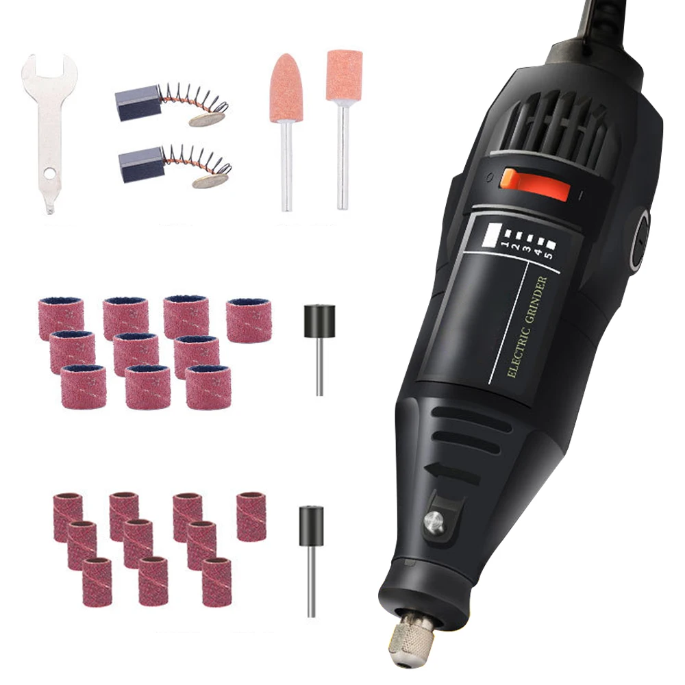 Imagem -04 - Mini Broca Elétrica Moagem Conjunto de Ferramentas Moedor Rotativo Corte Versátil Polimento Lixadeira Kit de Ferramentas Bits Potência 180w