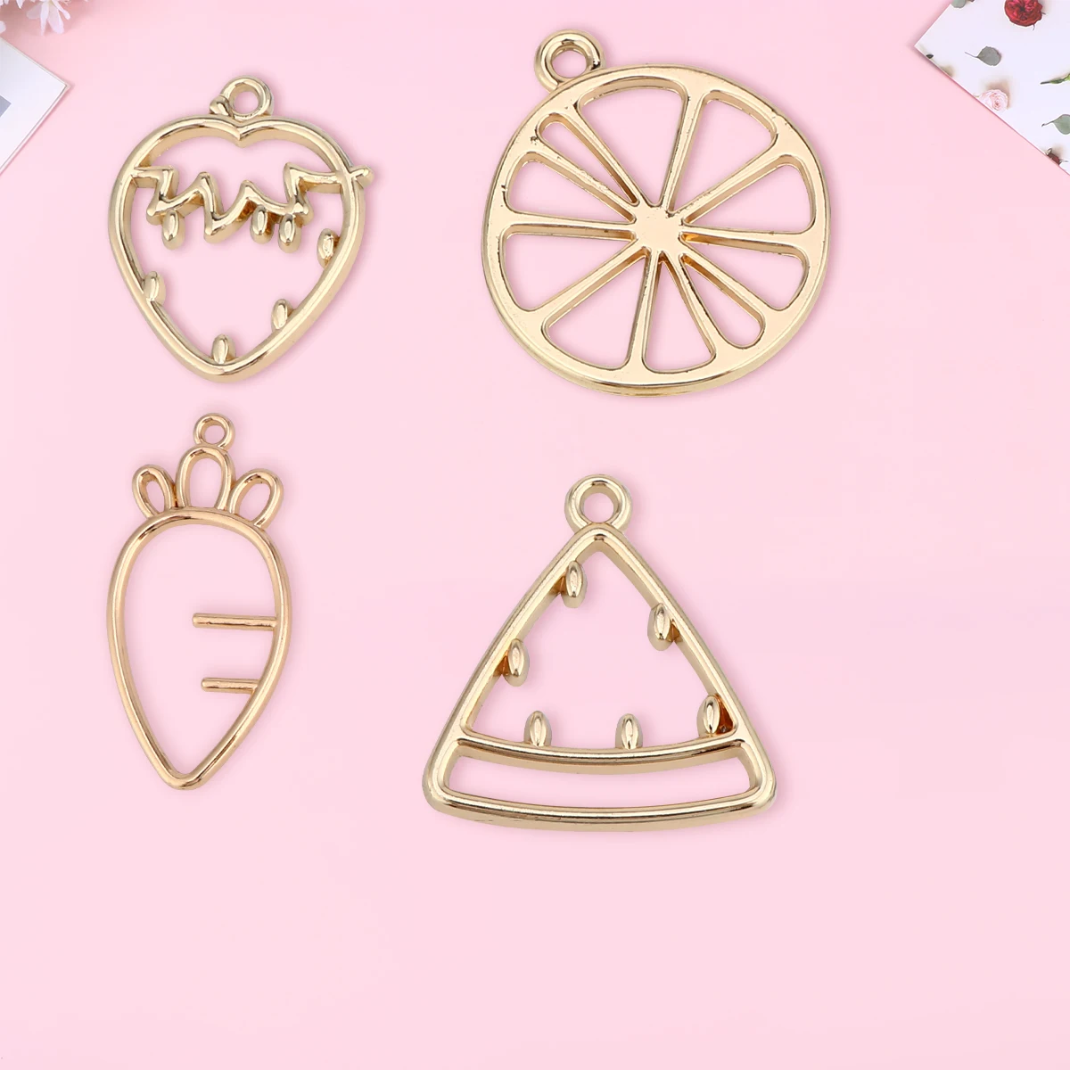 

30 Pcs Hollow Fruit Earrings Unique Design Pendant Attractive Alloy DIY Jewelry Making Tool Shape