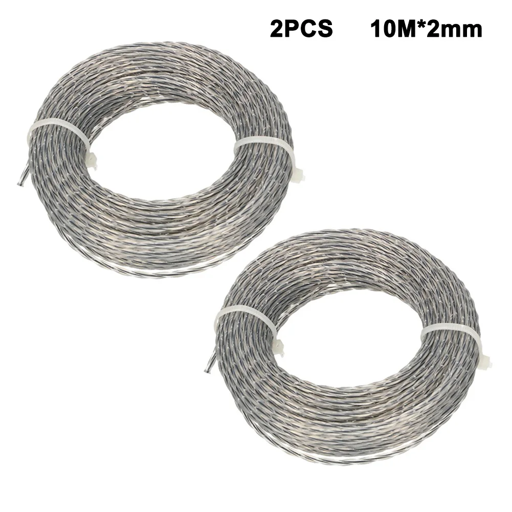 2 Sets Core-Reinforced Grass Trimmer Line 2.0- 4.0mm X10m (20m) Line Spool  For Garden Grass Mower Cutter Trimming Lines