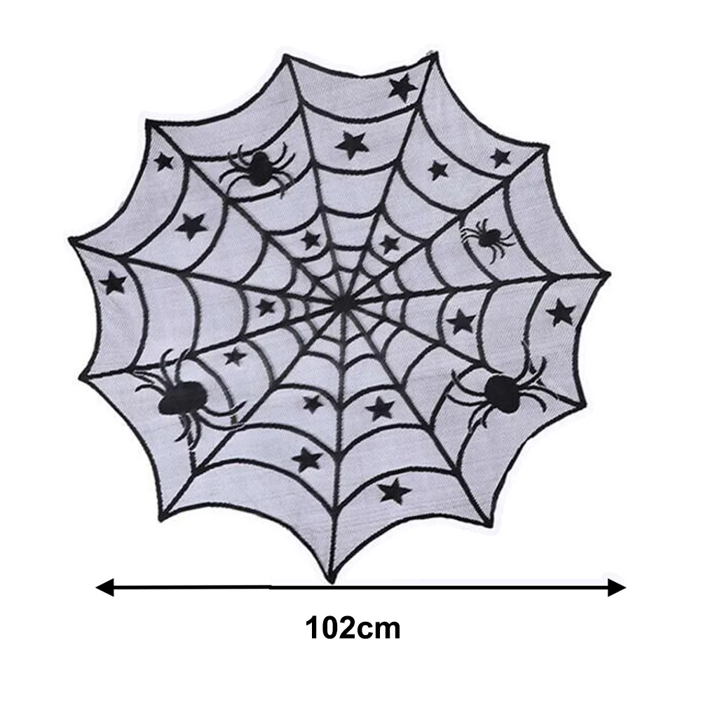 Halloween Decorations Indoor Spider Web Table Runner /Coaster Skeleton/Fireplace Mantel Scarf /Cobweb Lampshade/Placemat Lace