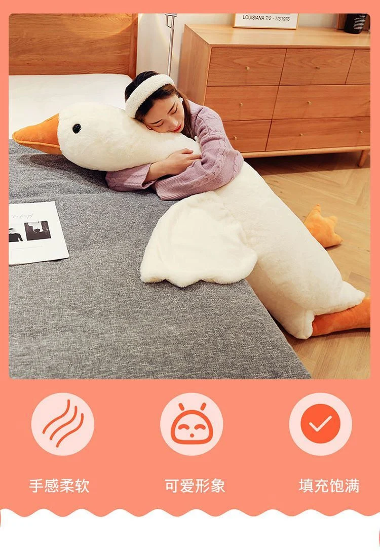 50-190 cm Kawaii Große Gans Stofftier Ente Rosa Riesige Gans Plüschtiere Schlafkissen Große Weiche Puppe Geschenke für Kinder – Detail 15