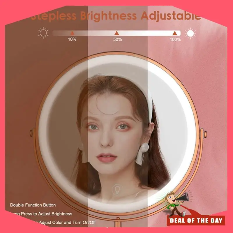 24-Hour Delivery 1Set 10X LED Mirror Magnification Cosmetic Mirror 2 Side Adjustable With 3 Colors C