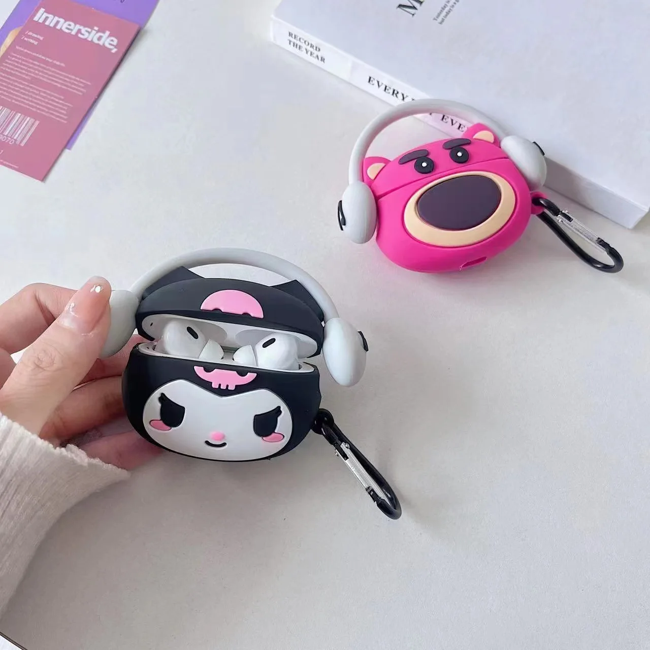 

For Airpods Case,Music Kuromi Sitich Lotso Cute 3D Cartoon Protective Earphone Silicone Anime Cover For Airpods Pro 2 Case