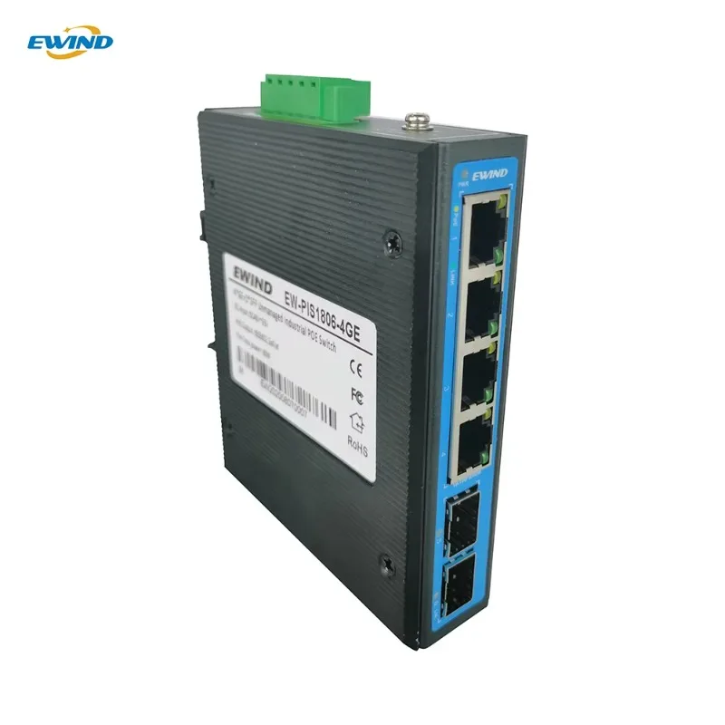 6 Port 4 Port 48v Industrial PoE Switch for Security Equipment Security Camera Cctv Camera