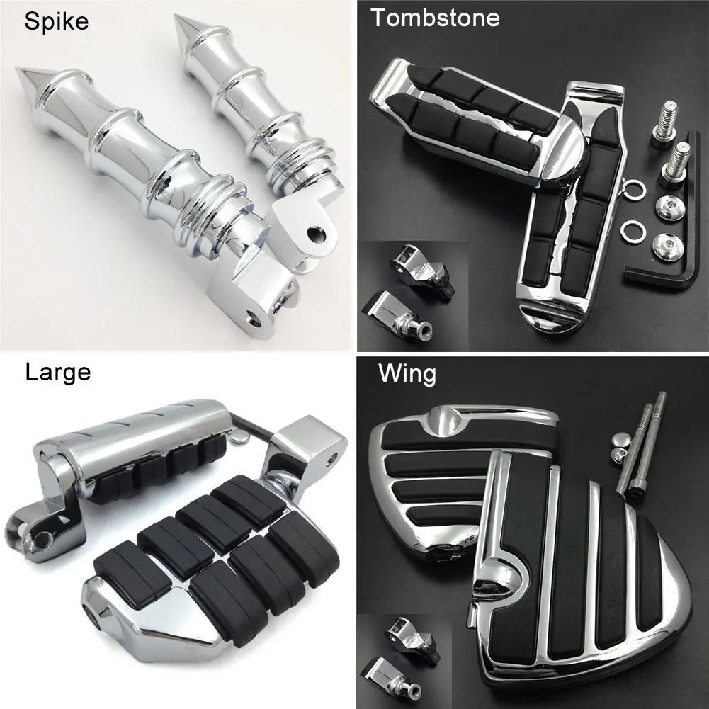 

Большой передний подножной упор подходит для Honda Shadow ACE 1100 VT1100T Tourer VT1100C2 1997-2003 годов, резиновая заготовка педали с шипами