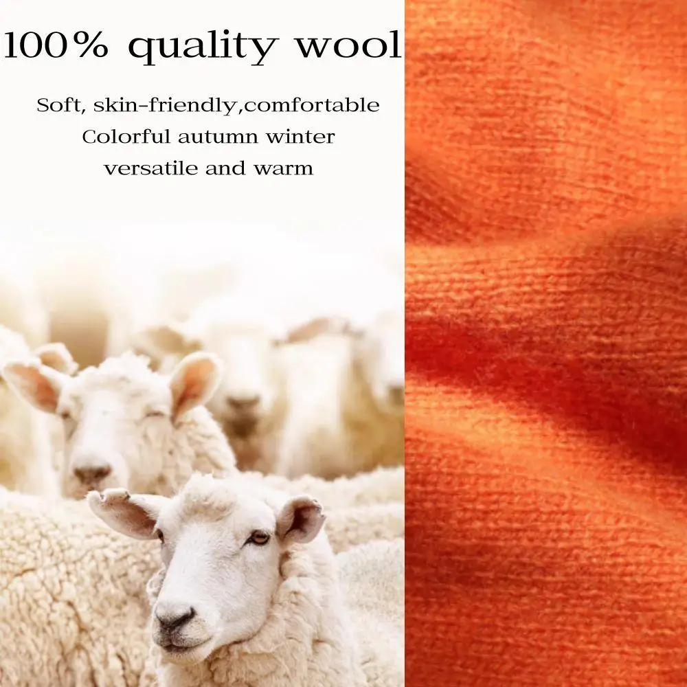 Niche 100% Wollen Sjaal Voor Vrouwen Mooie Dame Driehoek Hoofddoek All-Match Gebreide Uitlaat Halsdoek Effen Kleur Sjaal sjaal