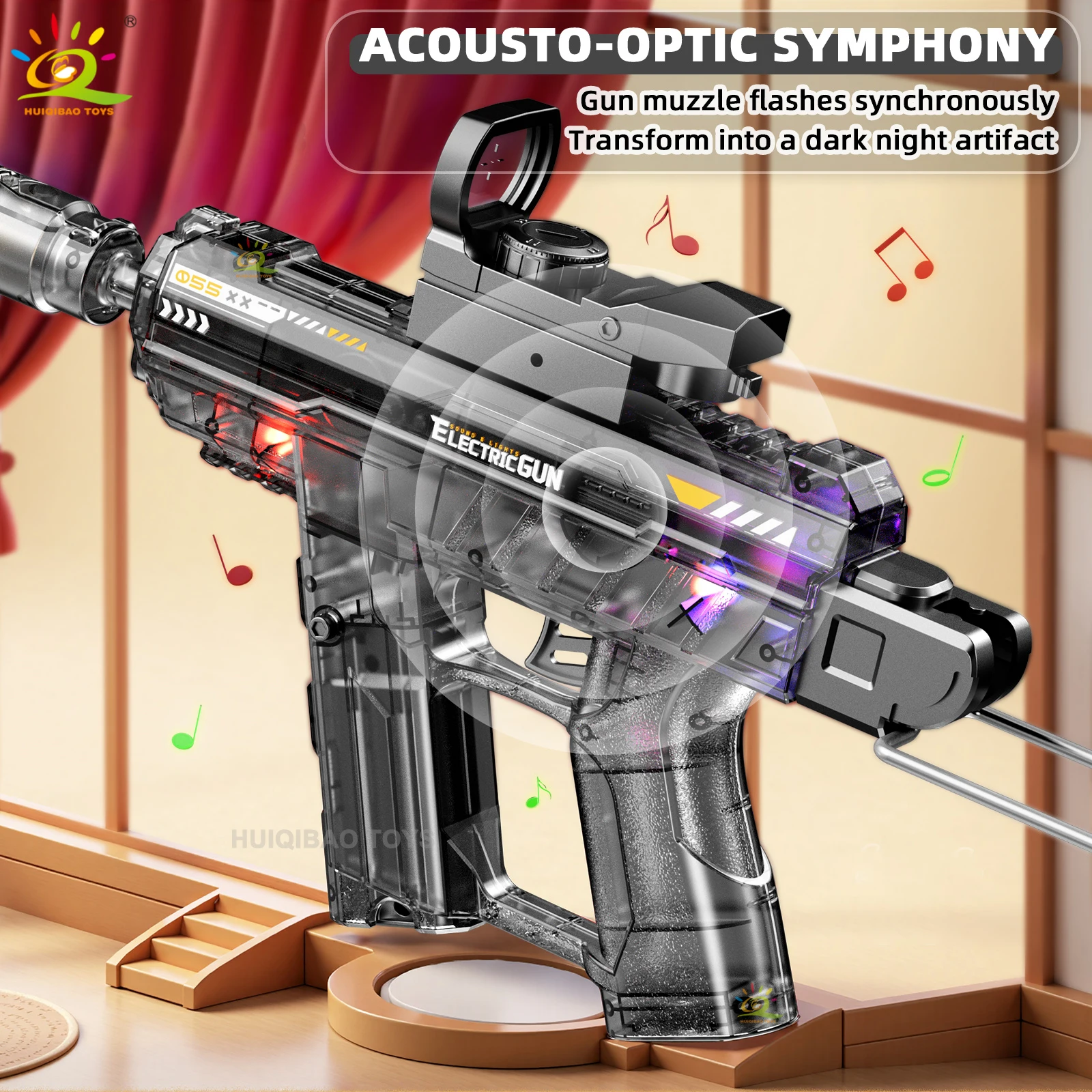 UZI gesynchroniseerd elektrisch spuitgeluid en licht speelgoedpistool, realistisch machinepistoolontwerp, speelgoed voor volwassen jongens, kerstcadeau