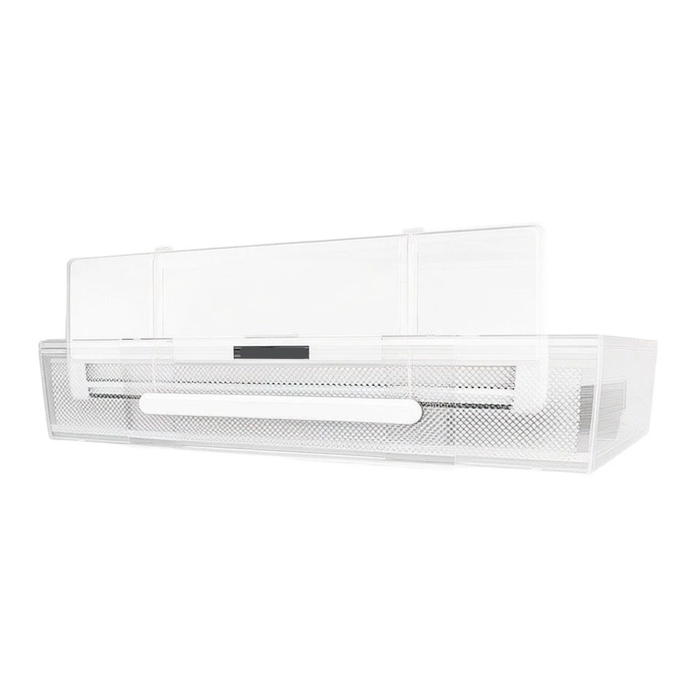 AC Wall Vent Air Deflector Adjustable No Hole Mounting for Better Room Air Circulation 55.5x19x5cm PET Transparent Design