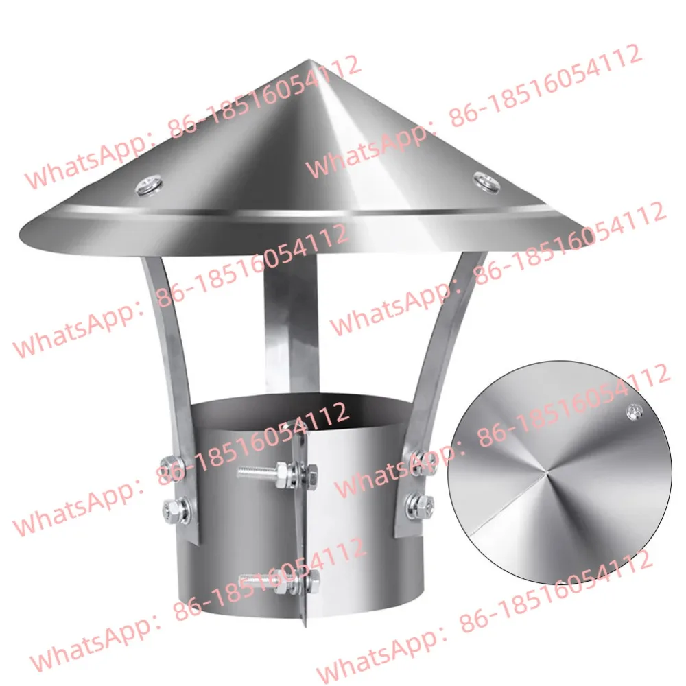 

75-160mm Stainless Steel Pipe Cap, Pipe Diameter, Windproof Mushroom Design, Effectively Rainproof