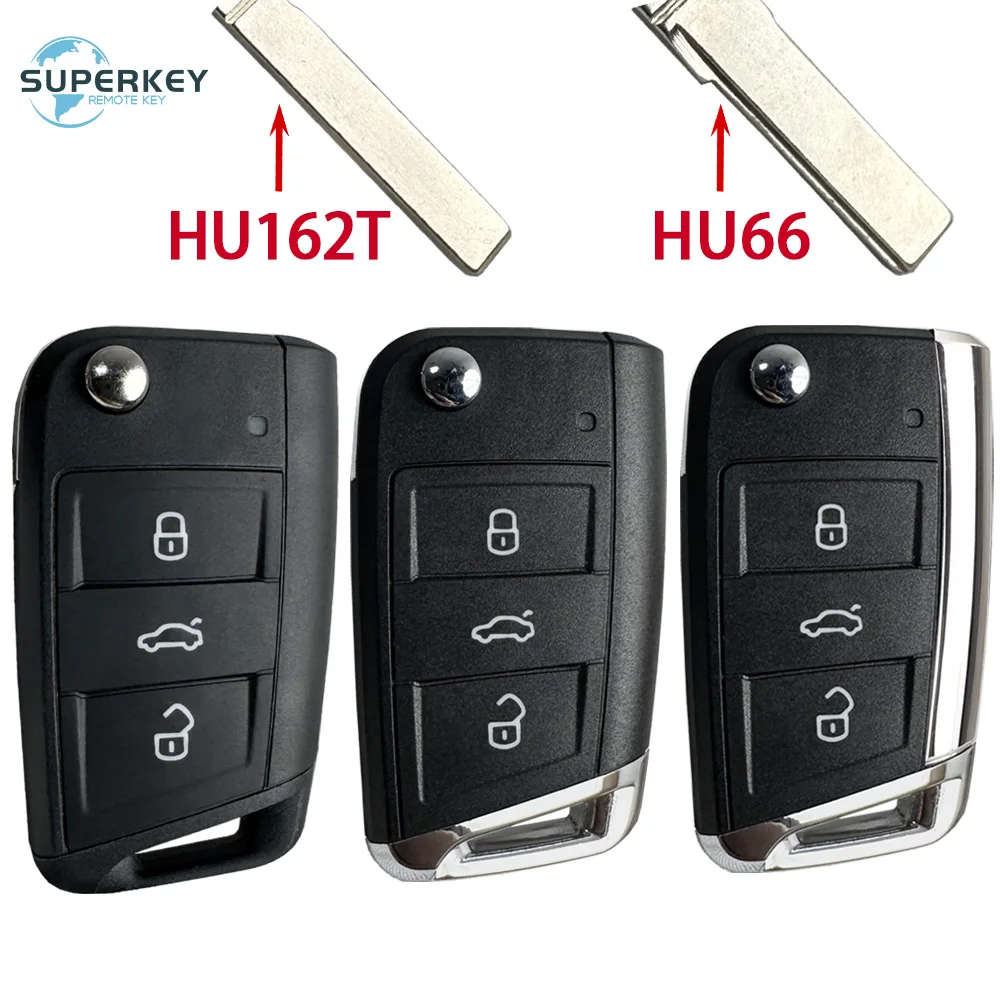 HU66 HU162T Blade For VW Golf 5 Golf7 Sportsvan GTI MK7 For Skoda Octavia A7 For Seat MQB Remote Car Key Shell Case Cover