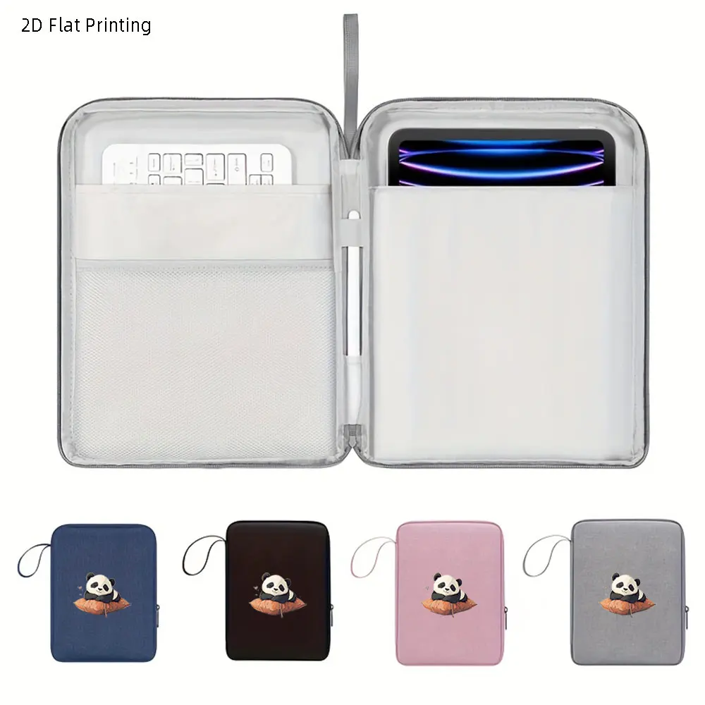 Panda Pattern Tablet Sleeve,Shock-Absorbent Anti-Collision Inner,Scratch‑Resistant Wear‑Proof Outer,Cute Healing Style Tablet Pr