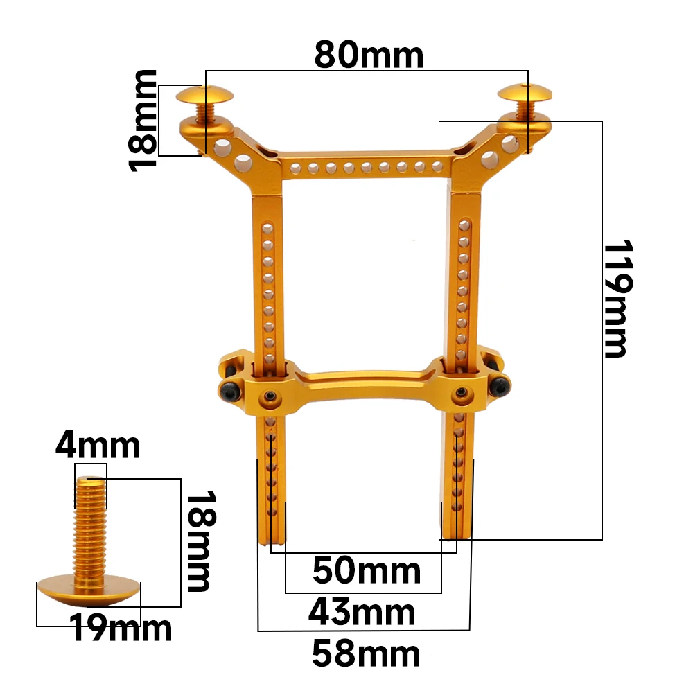 Metal TRX-4 Body Posts Mounts for 1/10 RC Crawler Car TRX4 Defender Ford Bronco TRX-6 G63 Car Shell Column