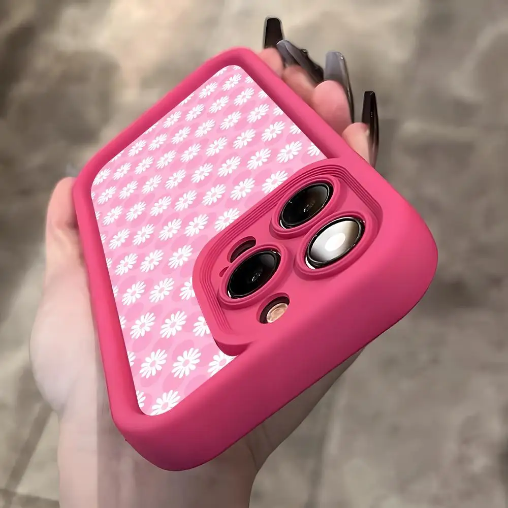 

Pink Point Heart Mobile Phone Case for iPhone 17 16 15 14 13 12 11 Air Pro Max Plus Thicken TPU Colorful Cover Smartphone Pretty