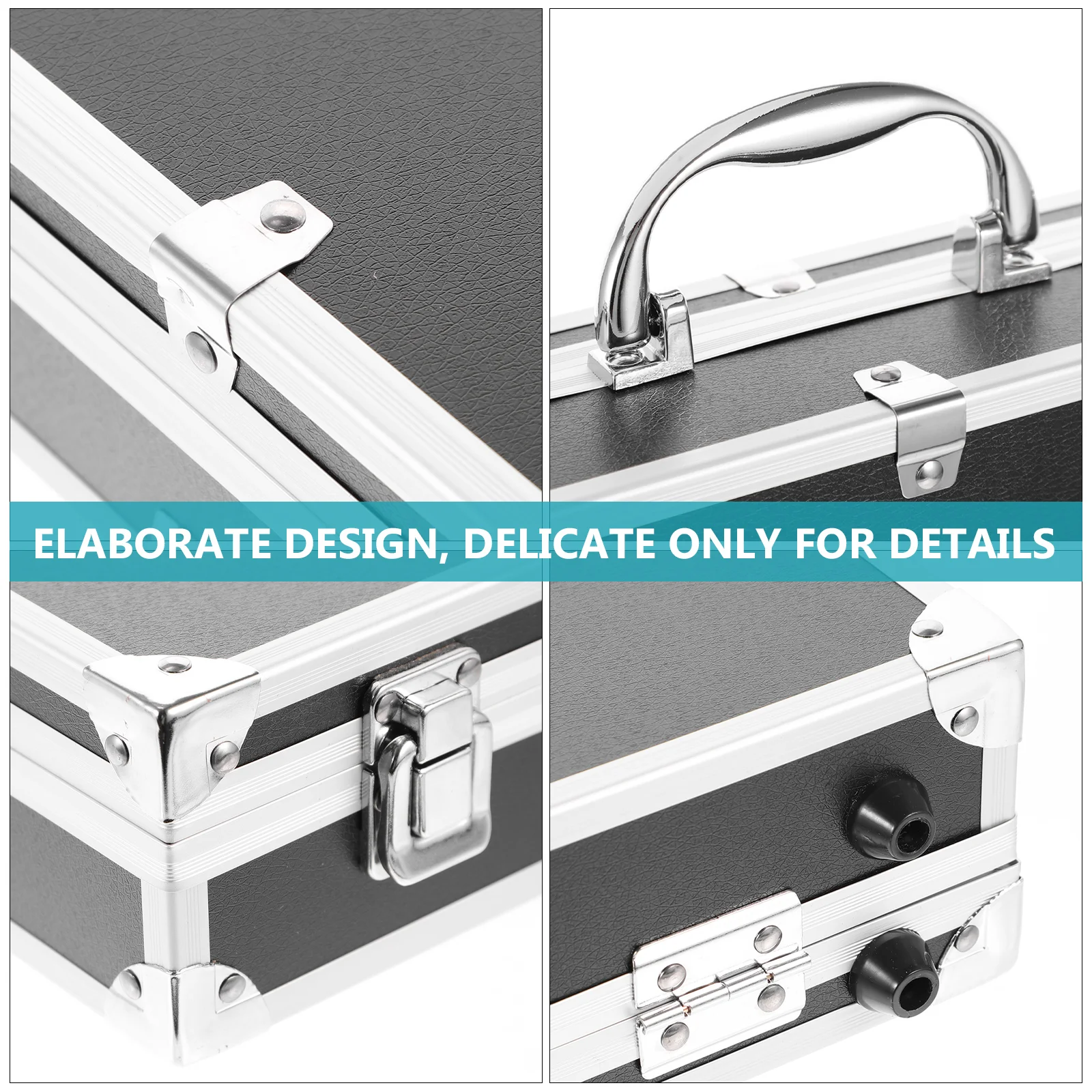 Aluminum Briefcase for Men Toolbox Laptop Cases Lockable Flight Silver Alloy Work Mini Suitcase