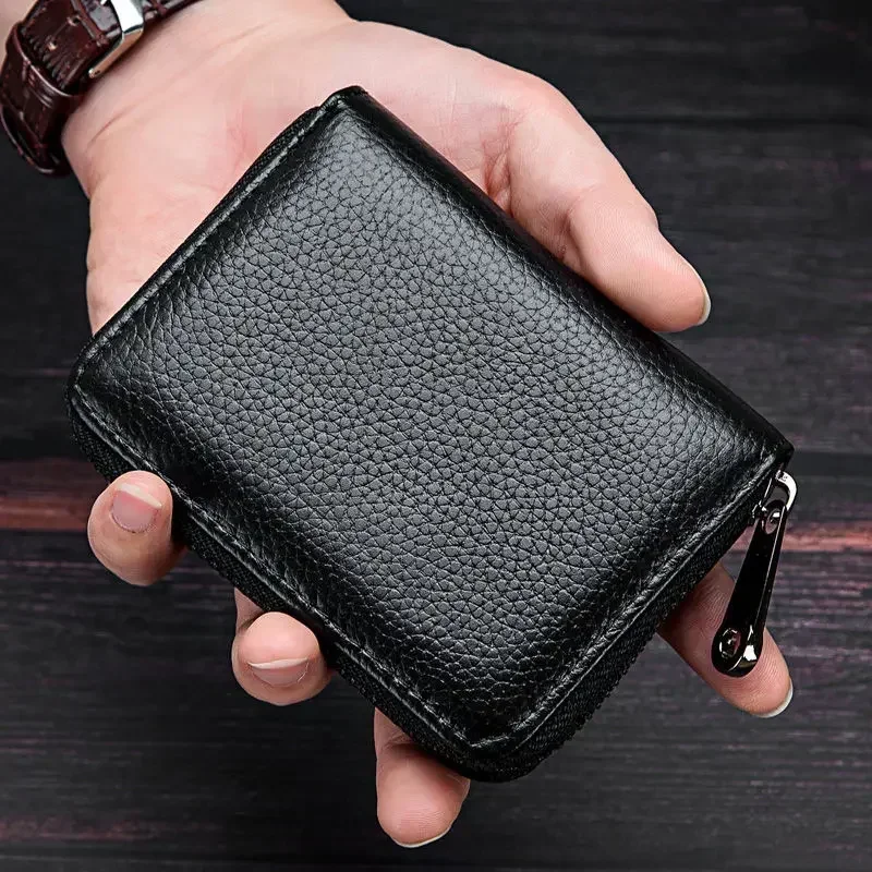 Business Card Holder Wallet Women/men Black Bank/ID/Credit Card Holder 9/18 Bits Card Wallet PU Leather Protects Case Coin Purse