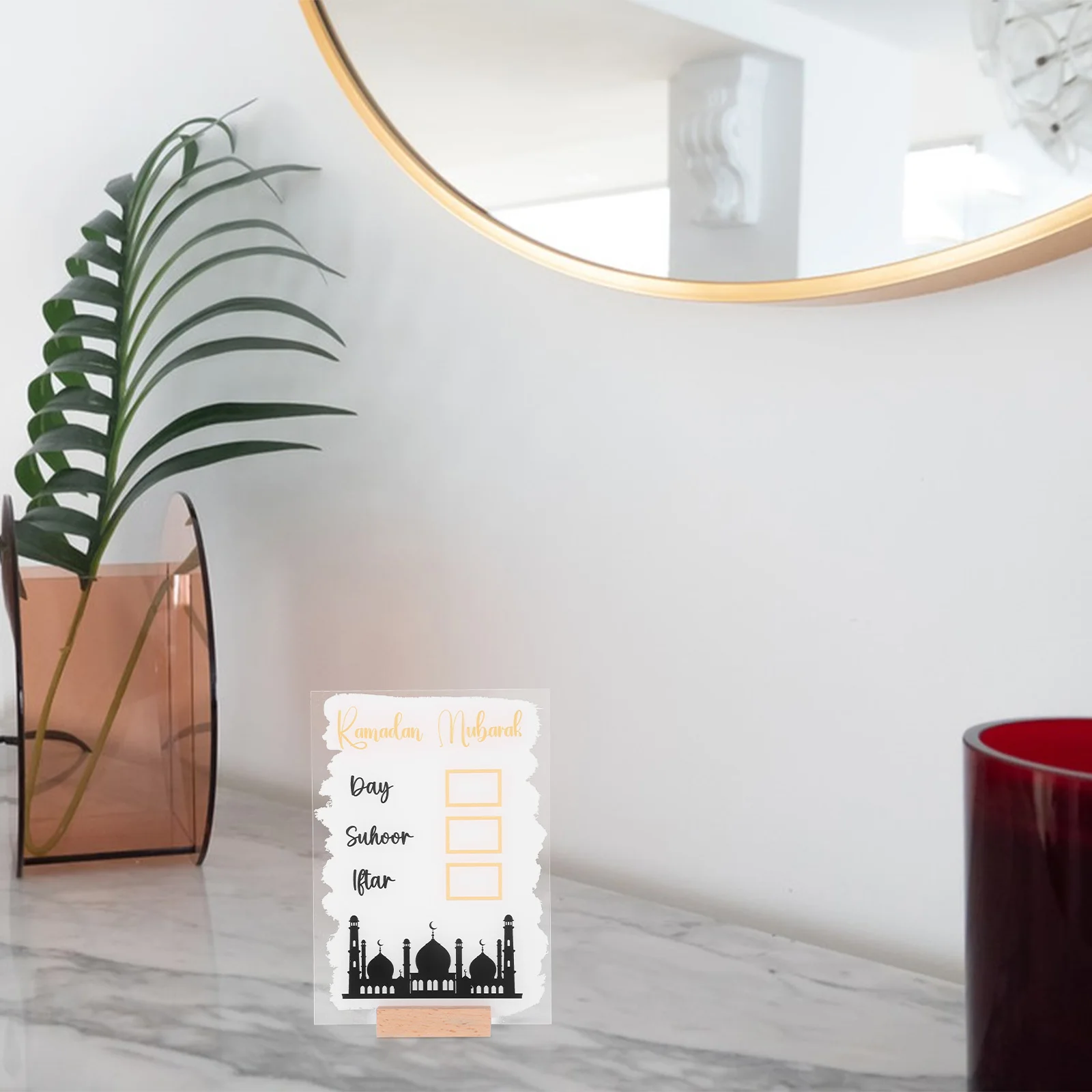 

1Set Handwritten Countdown Acrylic Desktop Ornament Perpetual Month Date Display Chic Home Office Decor Eid Mubarak Decoration