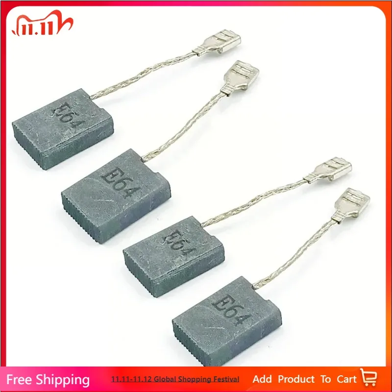 

4PCS GWS20-180 E64 Carbon Brush For GWS20-180 22 24-180 230 GCO2000 TCO2000 Electric Tools Carbon Brush Replacement Parts