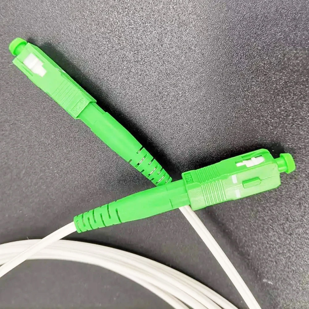 Indoor Drop Glasfaser Patchkabel ftth sc/APC-SC/apc Glasfaser Drop Kabel weiße Jacke Single Mode 3m Verlängerung kabel