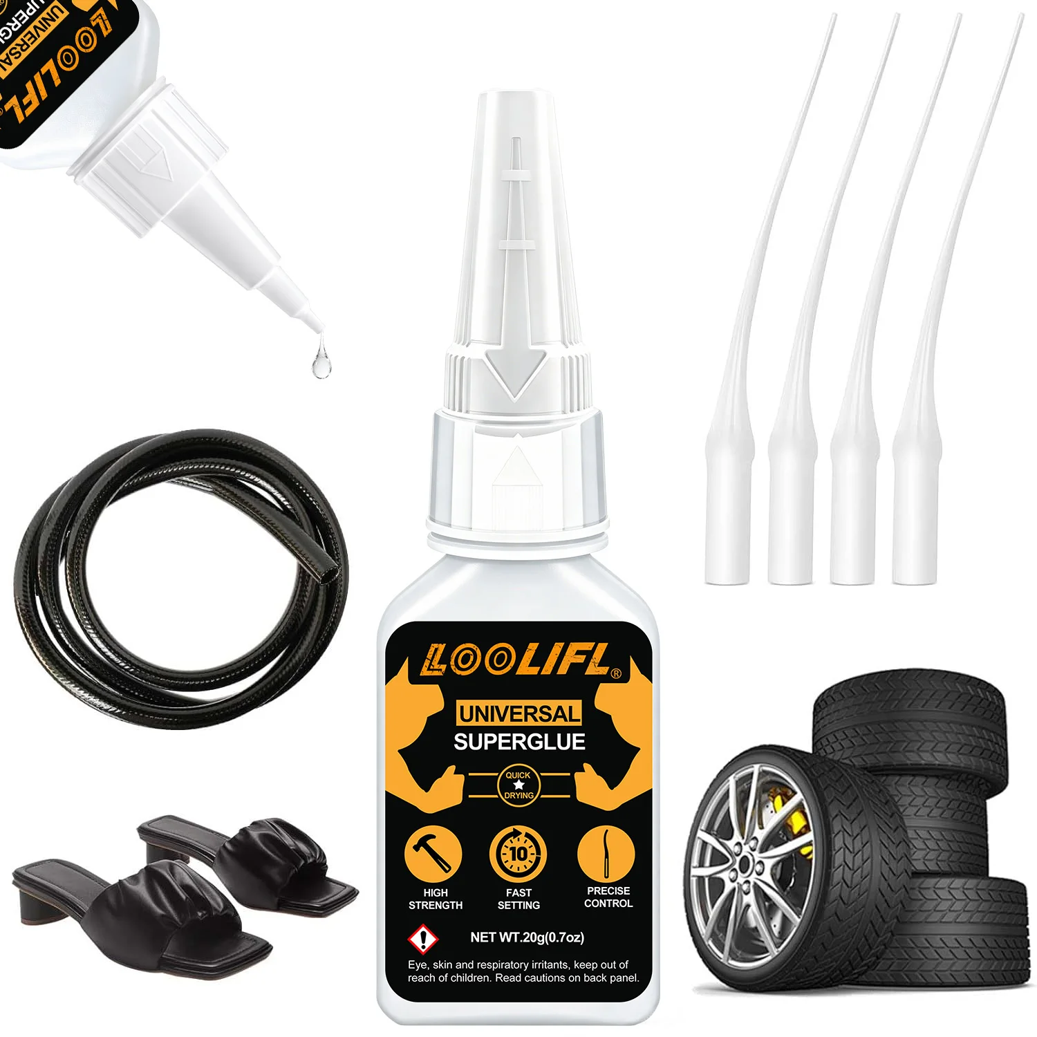 DIY Super Glue, 502 Glue, Strong Adhesive, Hydrogen-Based Acrylic Glue for Office Use, Quick-Drying, Transparent, Odorless, Strong Bonding, Suitable for Stationery, DIY Crafts, Paper, Plastic, Wood, Metal, Universal Qu