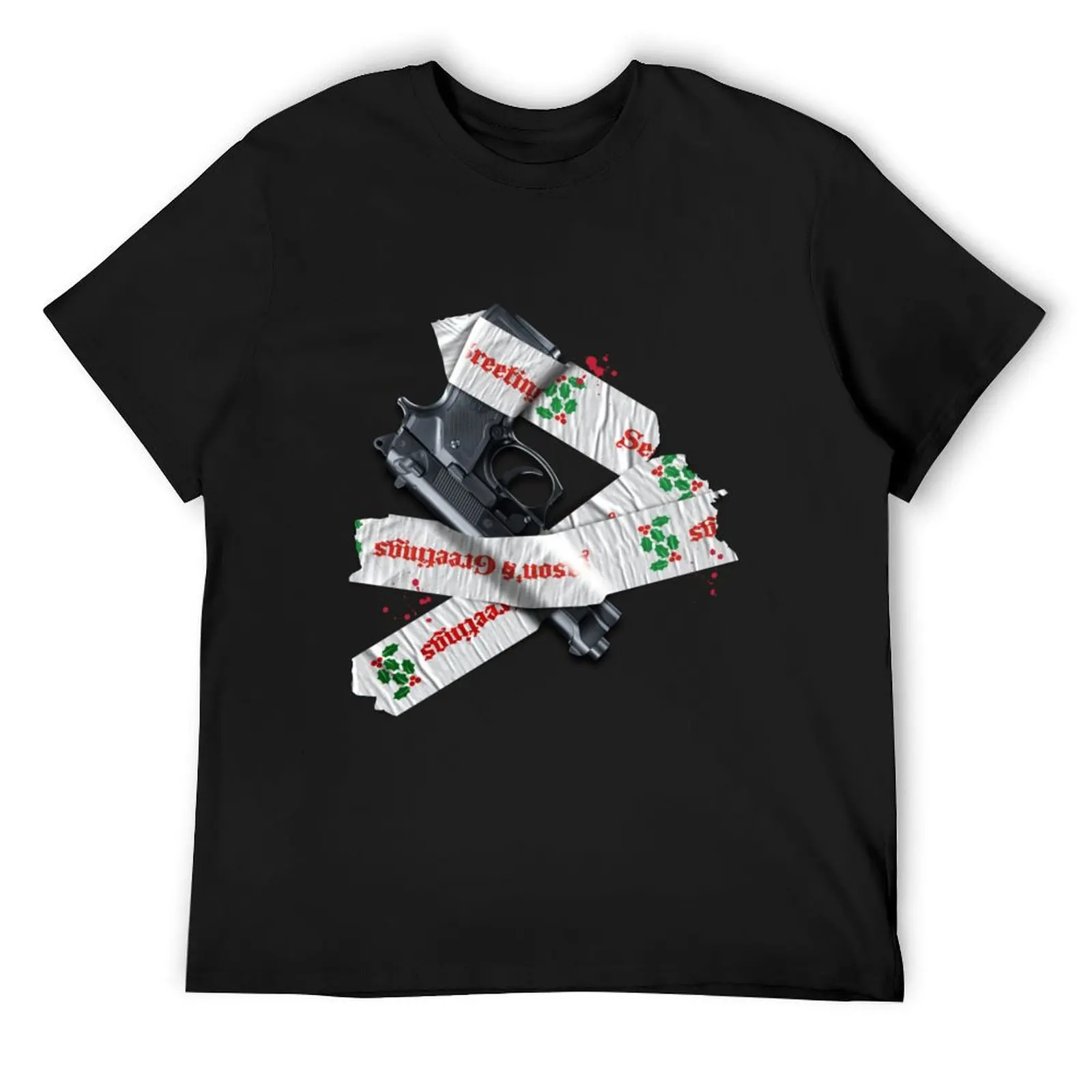 Die Hard – Gift Wrapped Gun T-Shirt rapper graphic tees anime t shirts t shirt for men