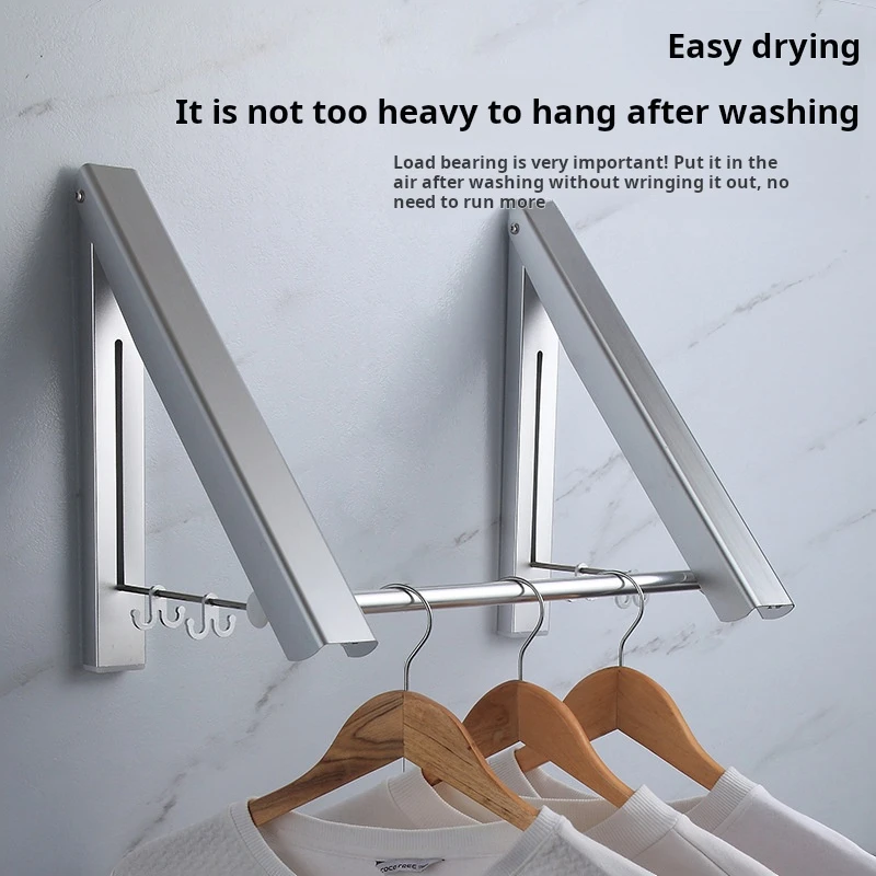 Clothes Drying Rack Wall Mounted Laundry Racks for Drying Clothes Aluminum Foldable Space Saving Clothes Hanger