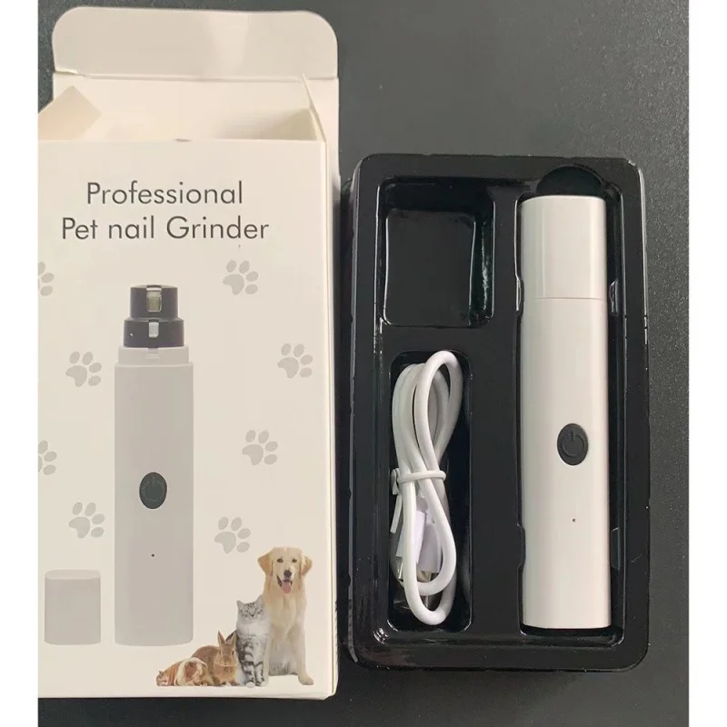 Electric Pet Nail Grinder for Dogs Cats, Quiet Claw Trimmer with LED Light & Safety Guard, Rechargeable Puppy Nail File Painless