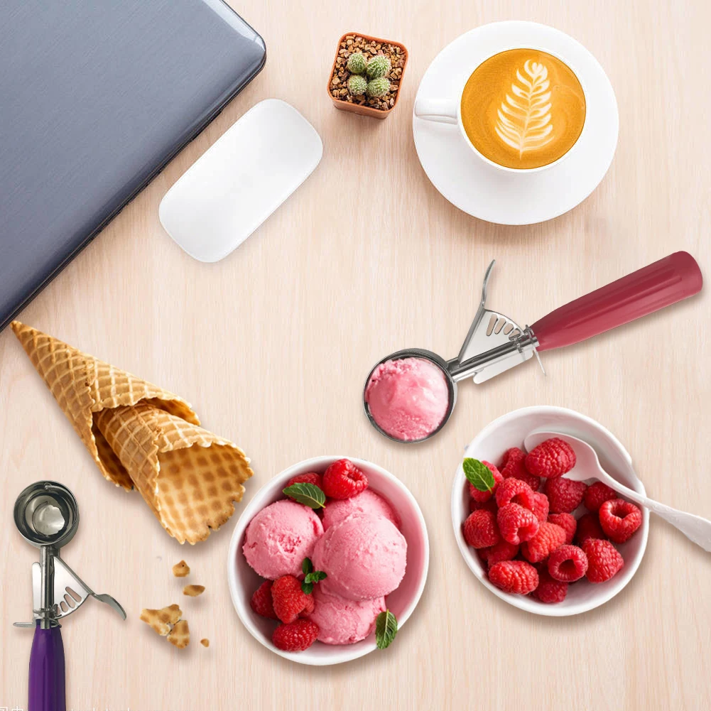 

Stainless Steel Ice Cream Ball Scoop Multipropose Ice Cream Digger Rust-proof Ice Cream Spoon for Cookie Ice Cream