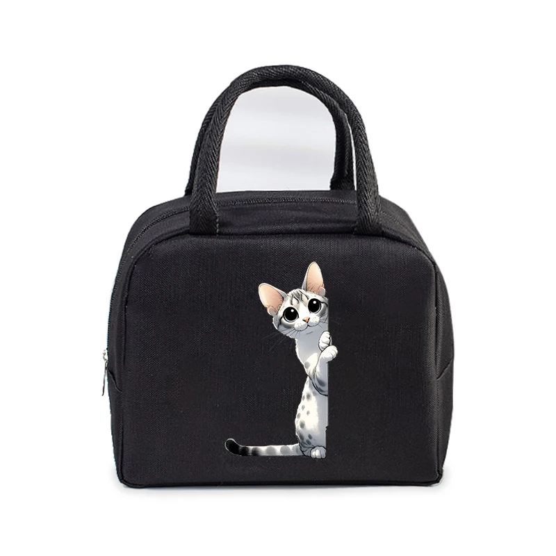 1pc borse termiche multifunzionali per il pranzo divertente Anime Animal Cat and Dog Print Tote Bag foglio di alluminio borsa per il pranzo