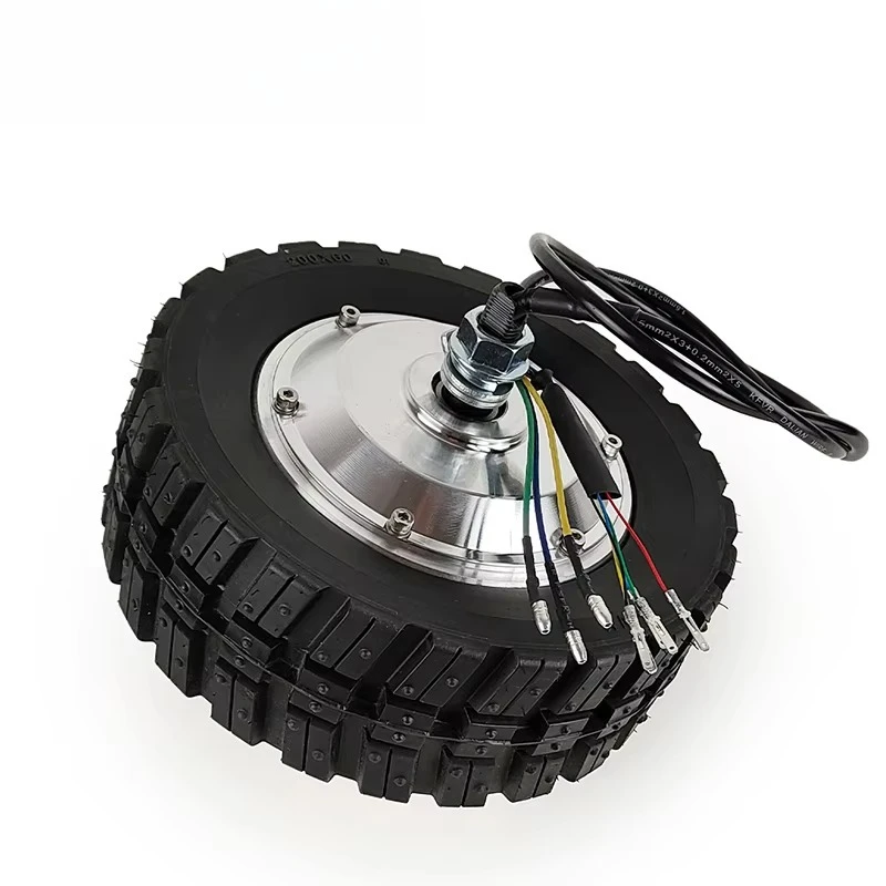 350W 8-inch low-speed brushless wheel hub gear electric wheel off-road tire width 70mm high torque DIY electric trolley