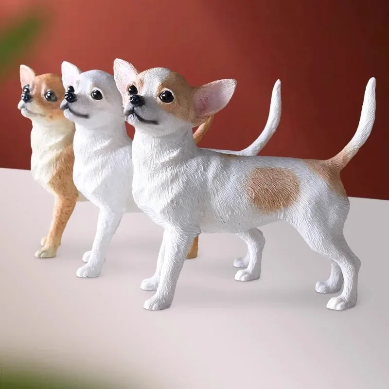 Simulation Chihuahua dog model car ornament handicraft figure collection soldier periphery