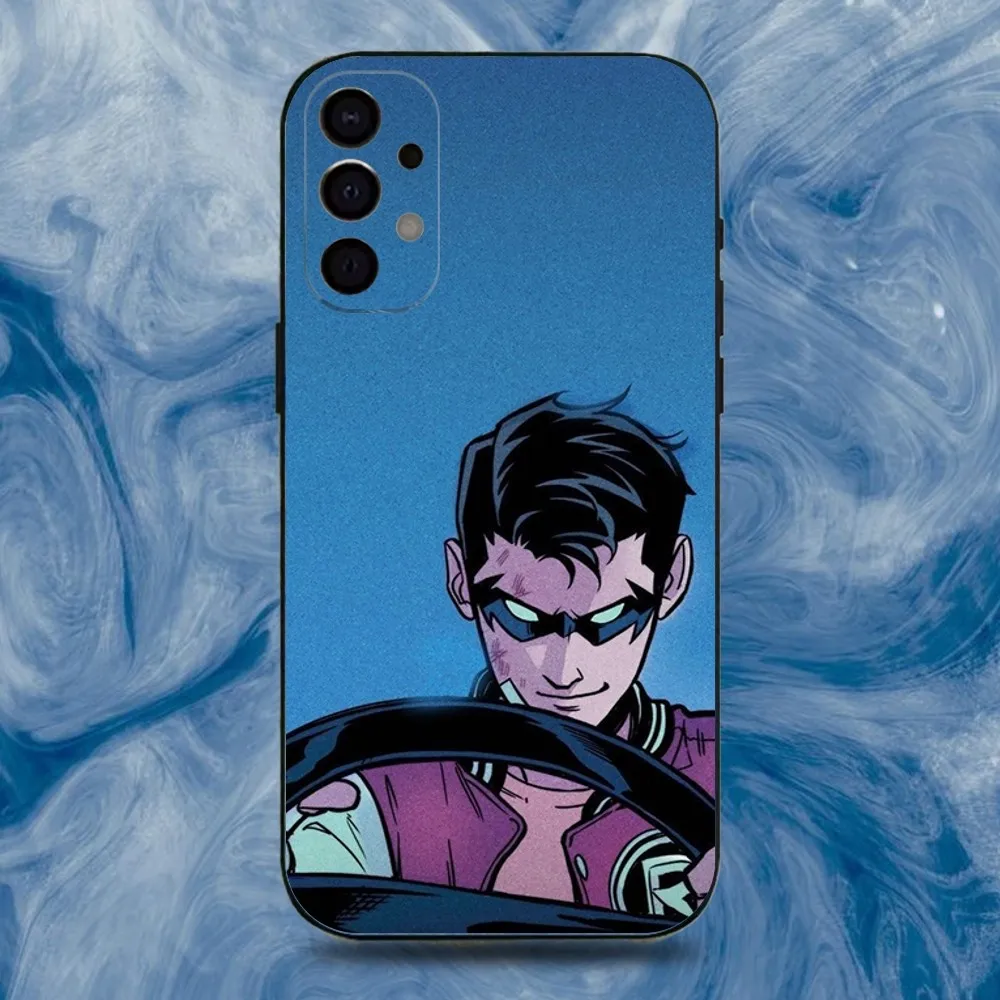 حافظة هاتف T-Teen Robin T-Titans Go لهاتف سامسونج S25، S24، S21، S22، S23، S30، Ultra، S20، Plus، Fe، Lite، Note، 10,9,5G غطاء أسود