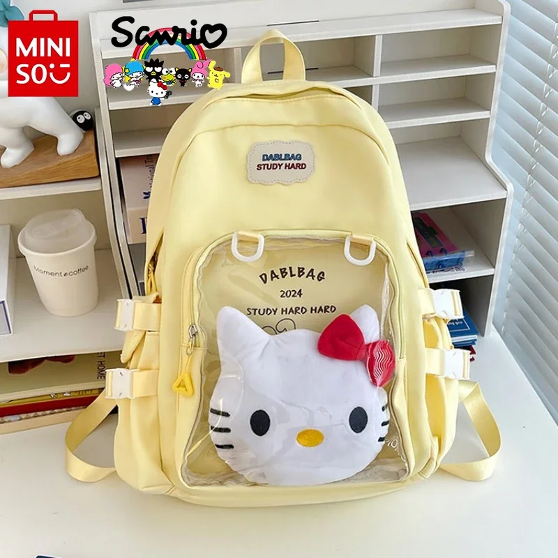 Hello Kitty 2024 New Women's Backpack Fashion High Quality Girls' Backpack Small Fresh Versatile Large Capacity Student Backpack