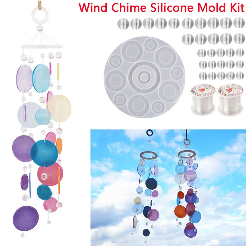 

1 Set DIY Wind Chime Resin Casting Silicone Mold Wall Hanging Wind Chime Pendant Epoxy Mold Set Craft Supplies Home Decorations