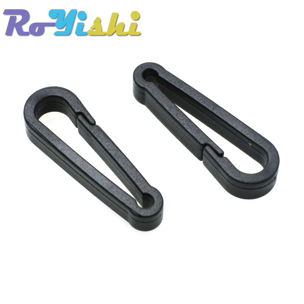 10 Pcs/Pack Gloves Hook Plastic Black Buckles Snap Hook With O-Ring Used For Shower Curtains