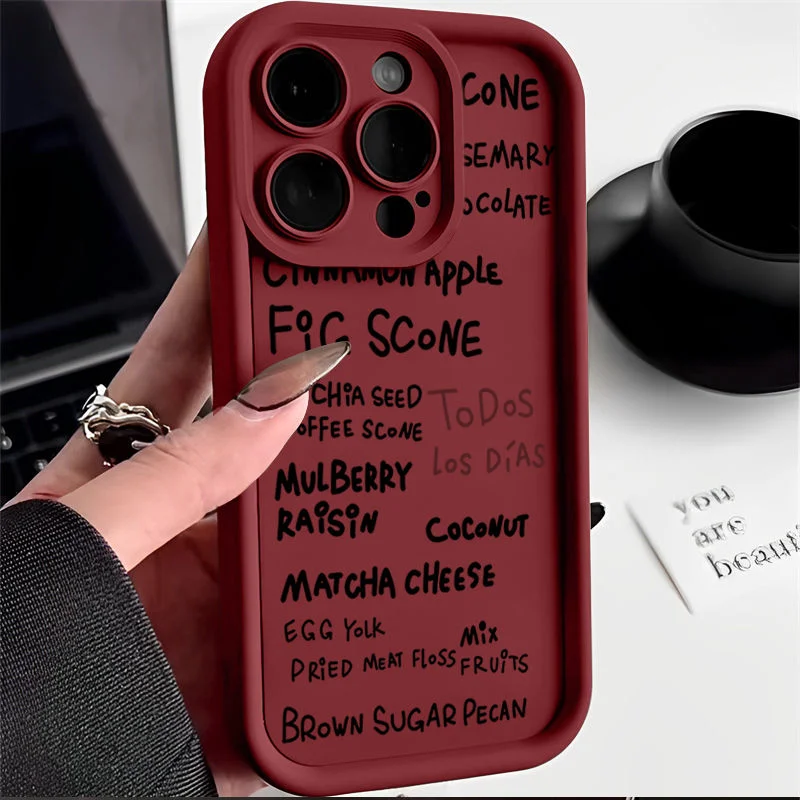 Inglês criativo frases capa de telefone para iPhone capa 16 15 14 13 12 11 Pro XR XS Max 7 8 Plus telefone à prova de choque Y2K rosa