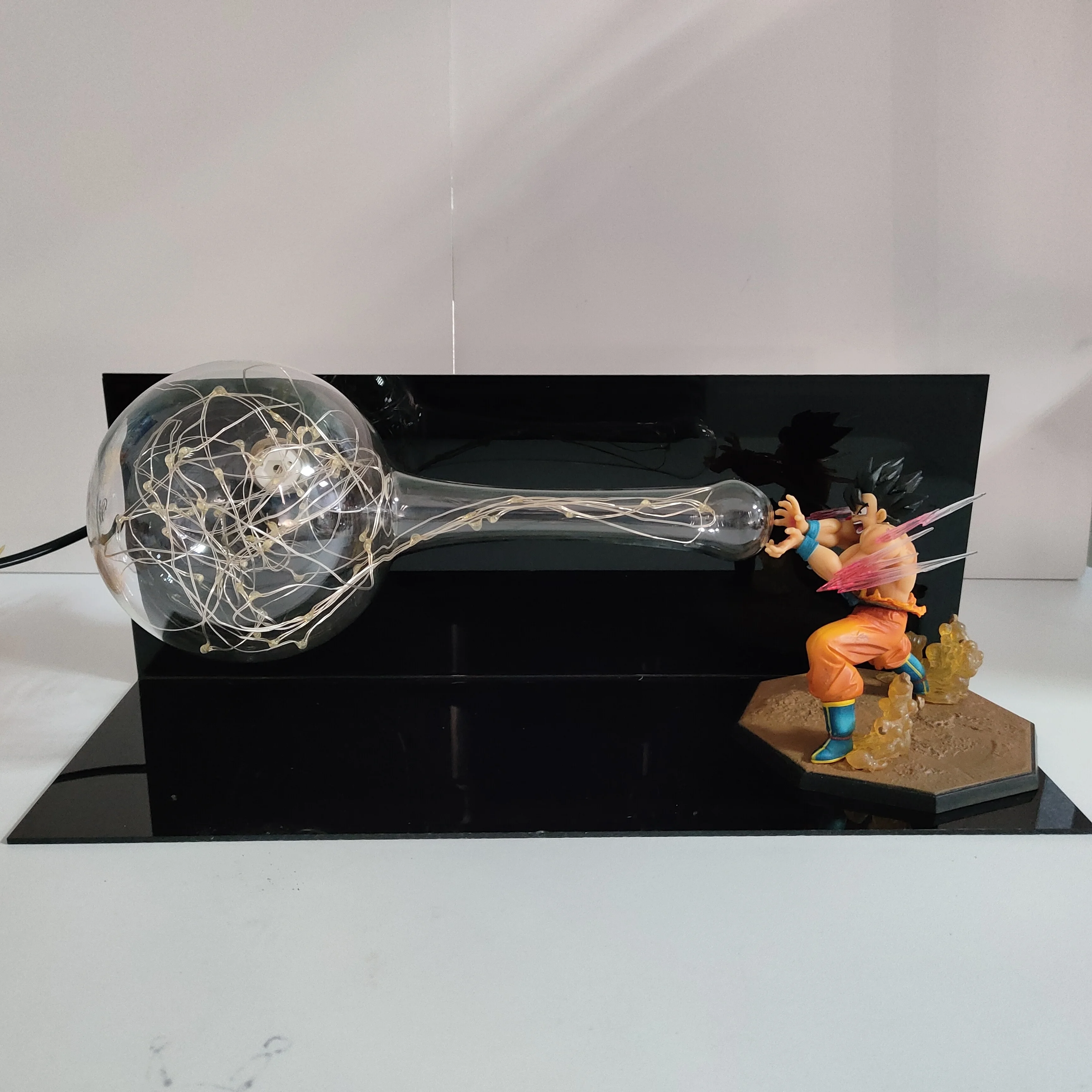 Dragon Ball Anime Son Goku KaMeHaMeHa lámpara colorida bombilla Led figuras de acción modelo figura y Base y lámpara decoración DIY