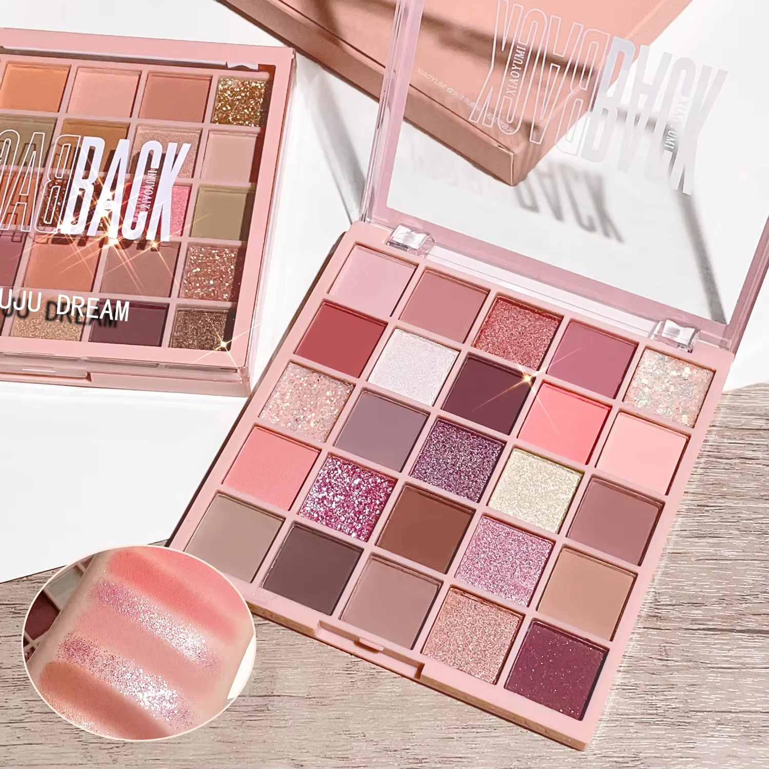 25-color eye shadow tray, oatmeal milk tea tray, sparkling powder, pearl sequins, gentle orange brown, affordable eye shadow