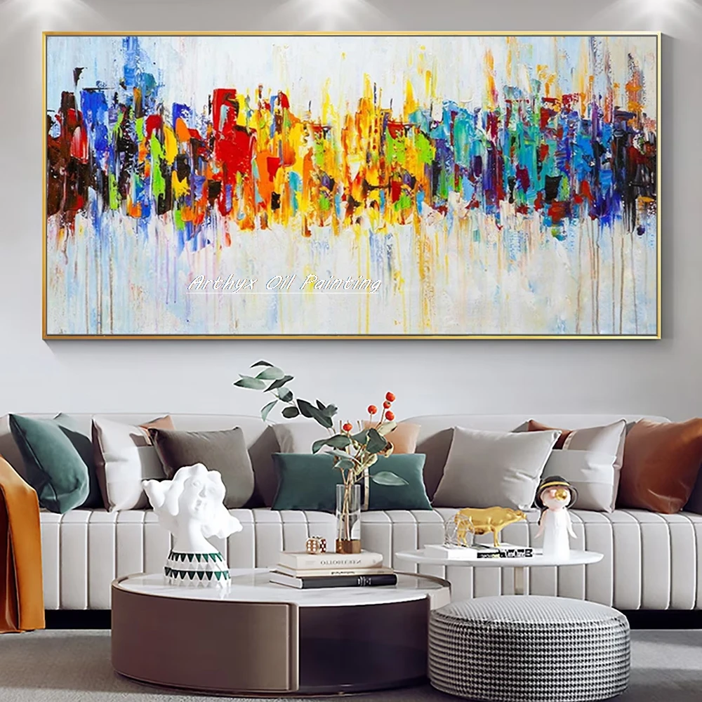 Arthyx,Large Handpainted Abstract Oil Painting on Canvas,Wall Picture,Modern Art Poster,Living Room Home Decoration,Best Artwork