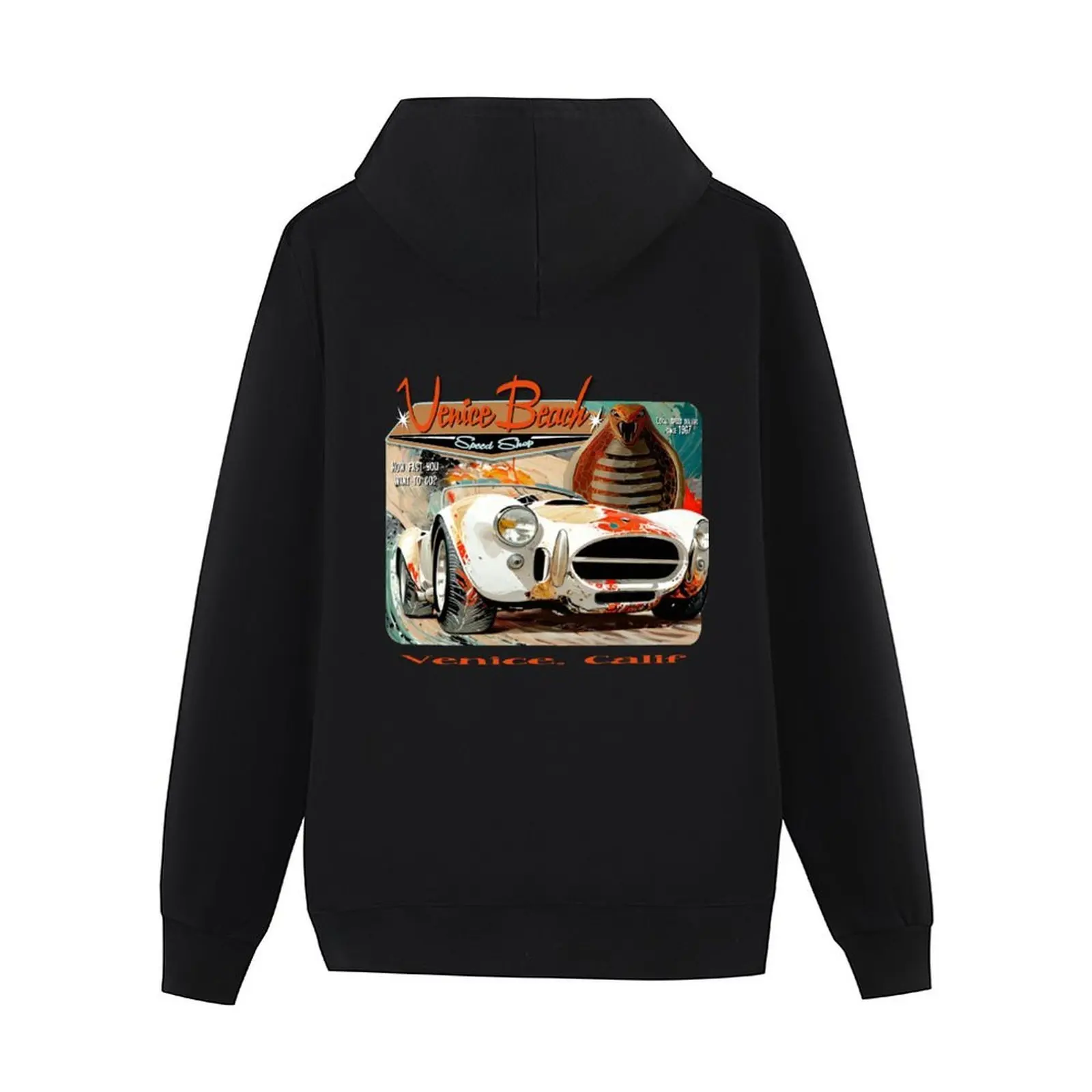 متجر Venice Beach Speed Shop – سترة شتوية للرجال من Mystic Cobra Expressionist Muscle Car Art مع قلنسوة للرجال
