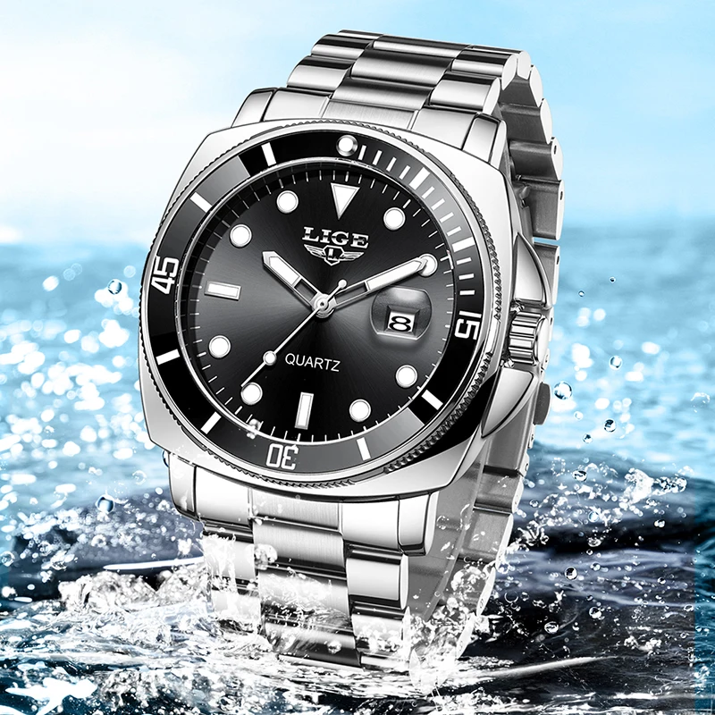 LIGE 2025 New Business Mens Watches Top Brand Luxury Diving Watch For Men Waterproof Date Clock Sports Watch Relogio Masculino