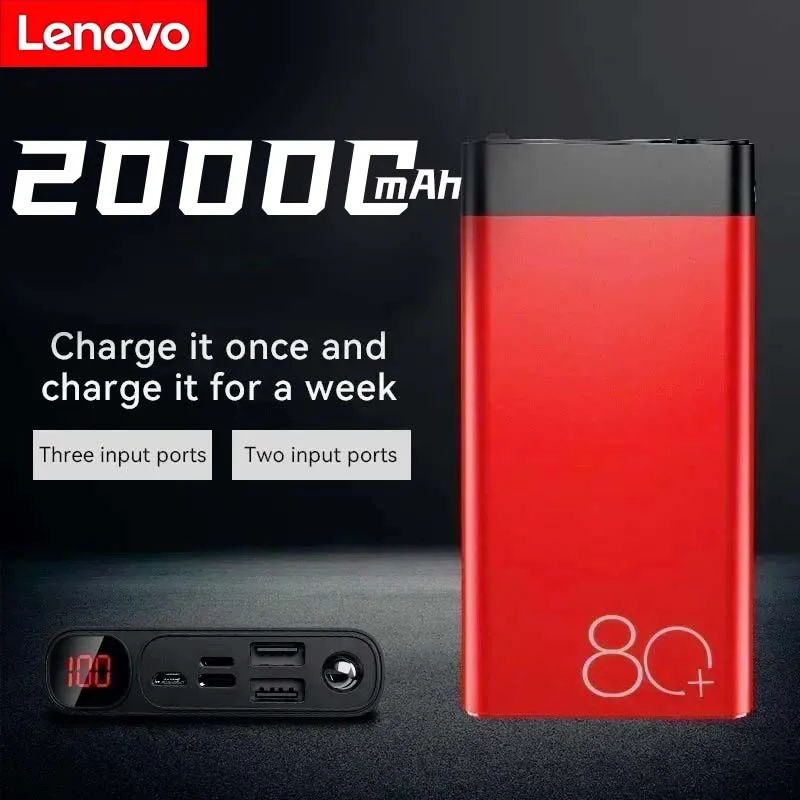 

Внешний аккумулятор Lenovo 50000 мАч с супербыстрой зарядкой, портативное зарядное устройство большой емкости для iPhone и Samsung