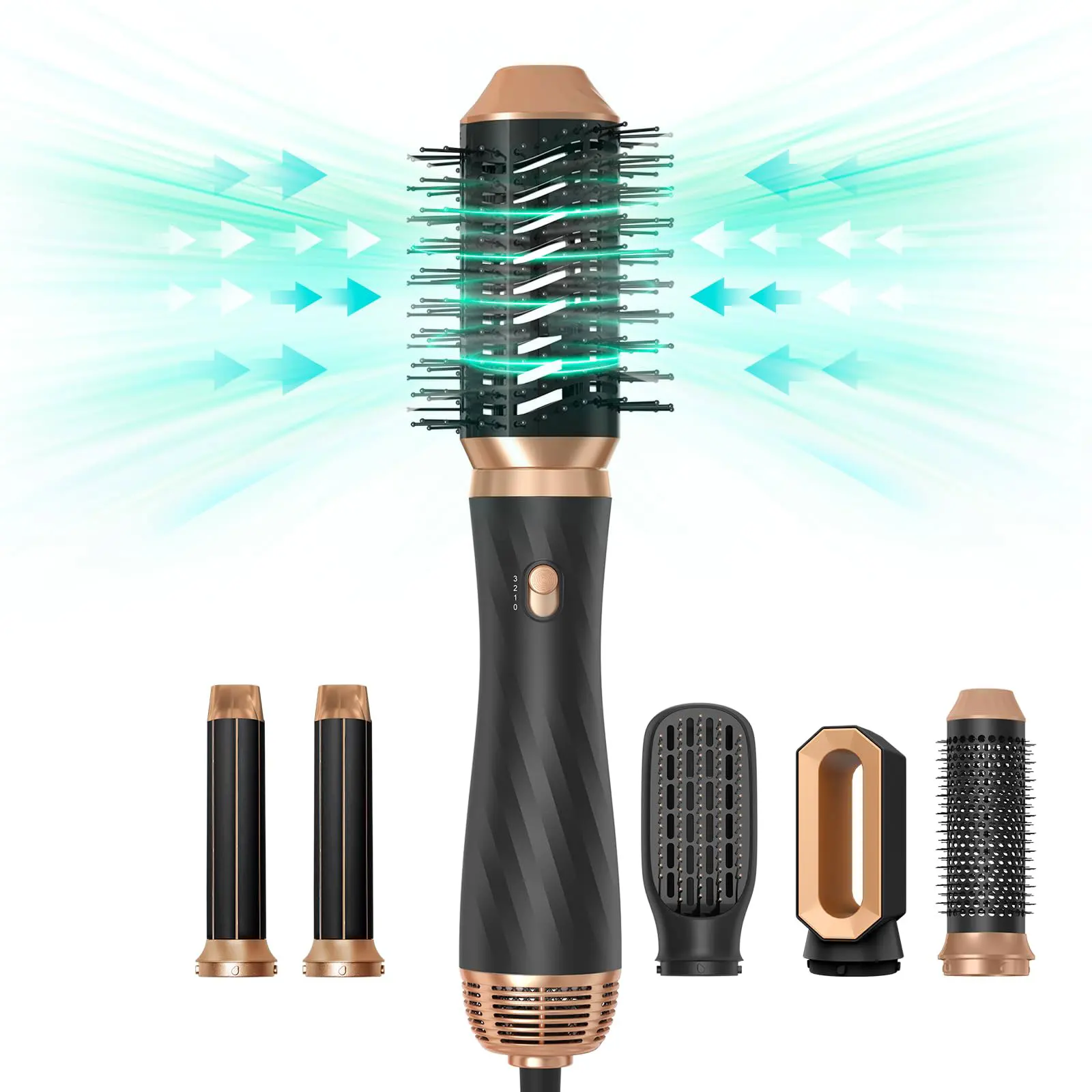 5 in 1 Blow Dryer Brush Hair Dryer Brush Hot Air Brush Air Curler Air Styler Wrap Curling Iron Travel Hair Styling Tool