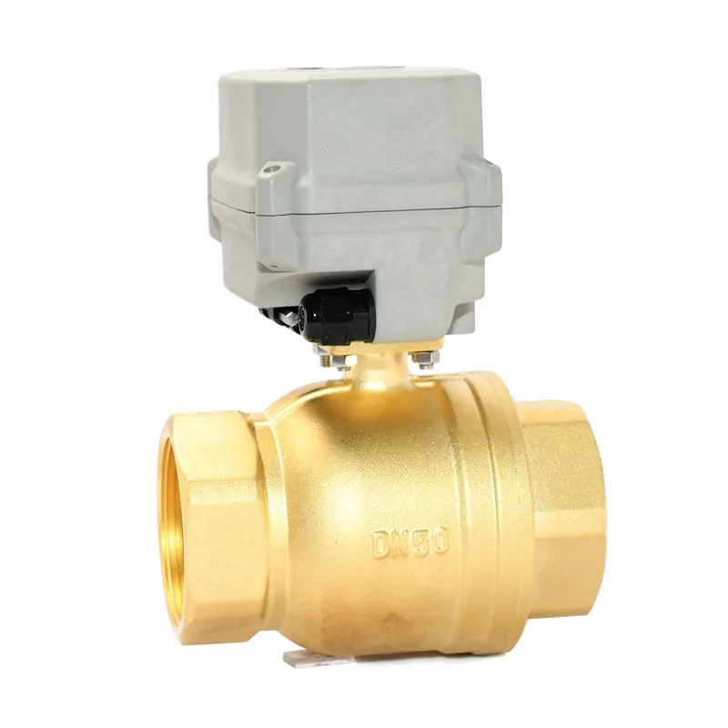 2 way 2 inches 2-10V flow control  brass  proportional  ball  valve with manual override