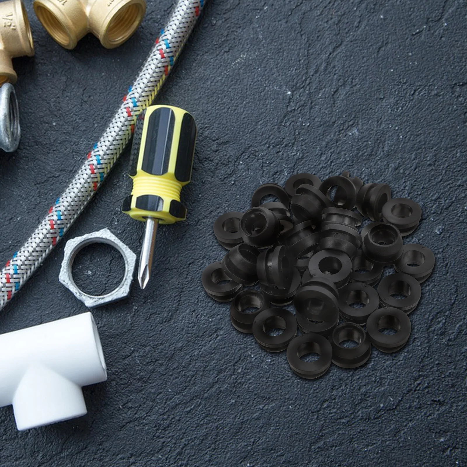 

50pcs Bypass Valve Gasket TPE Silicone Washer Black 16mm Leakproof Irrigation Plumbing Seal Drip System Gardening Accessories