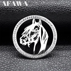 Fashion Horse Pins Badges Brooches for Men Women Crystal Stainless Steel Brooch Pin Birthday Gift Jewelry broche XS02