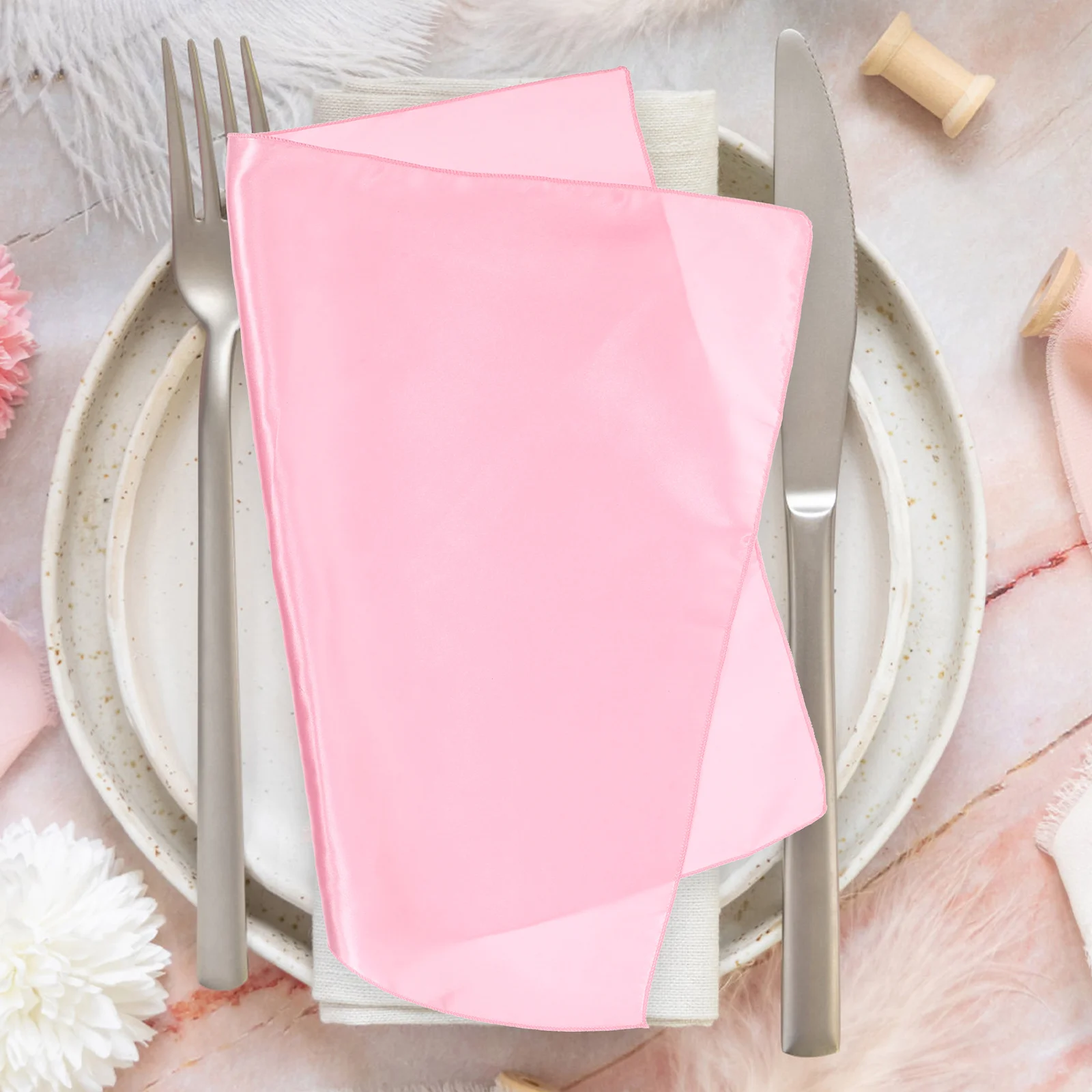 

Alipis 8pcs Dawnjoy Satin Dish Cloths Soft Reusable Washable Dinner Napkins for Wedding Party Festival
