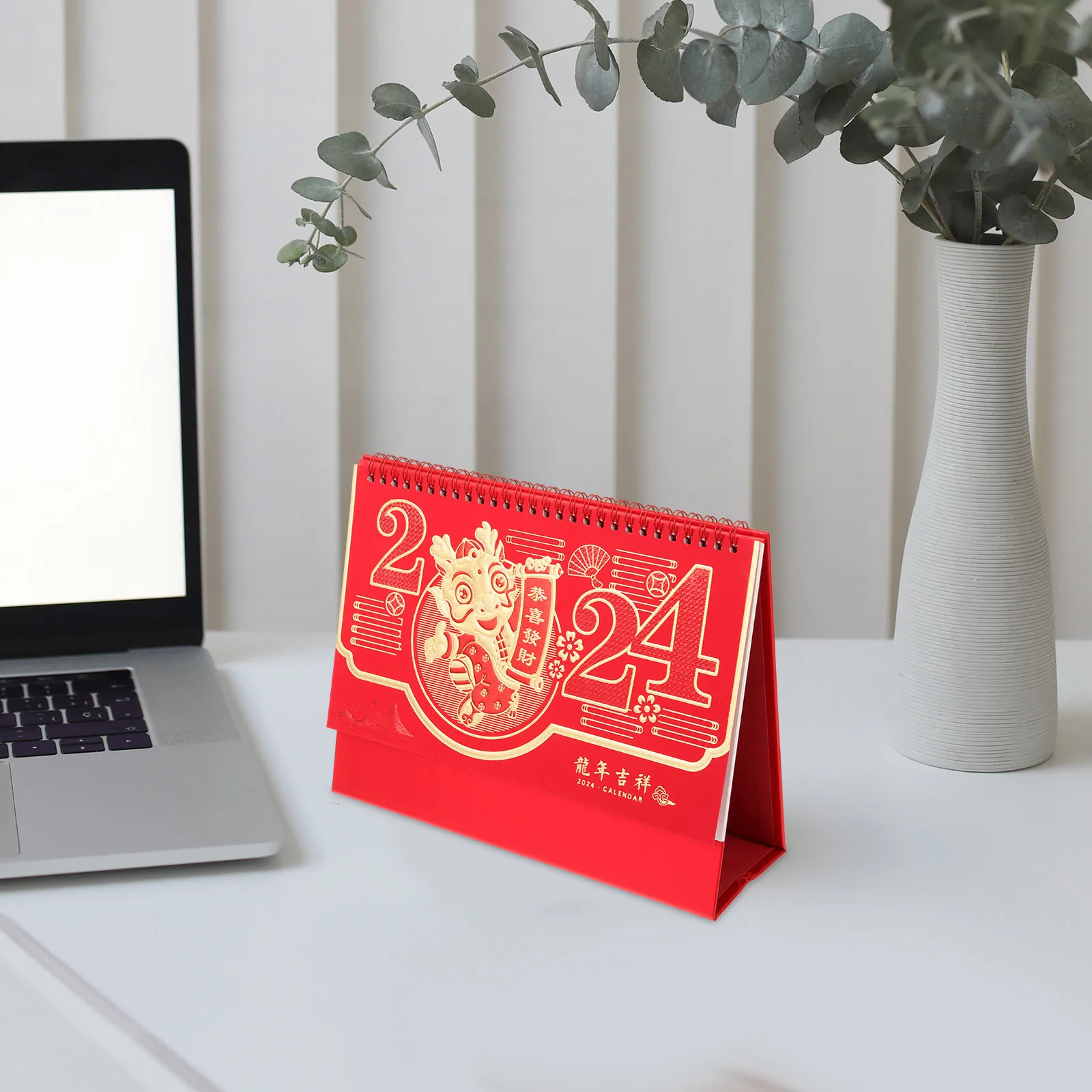 2024 Desk Calendar Creative Tabletop Standing Planner Smooth Thick Paper Simple Design For Home Office Decor Monthly Table