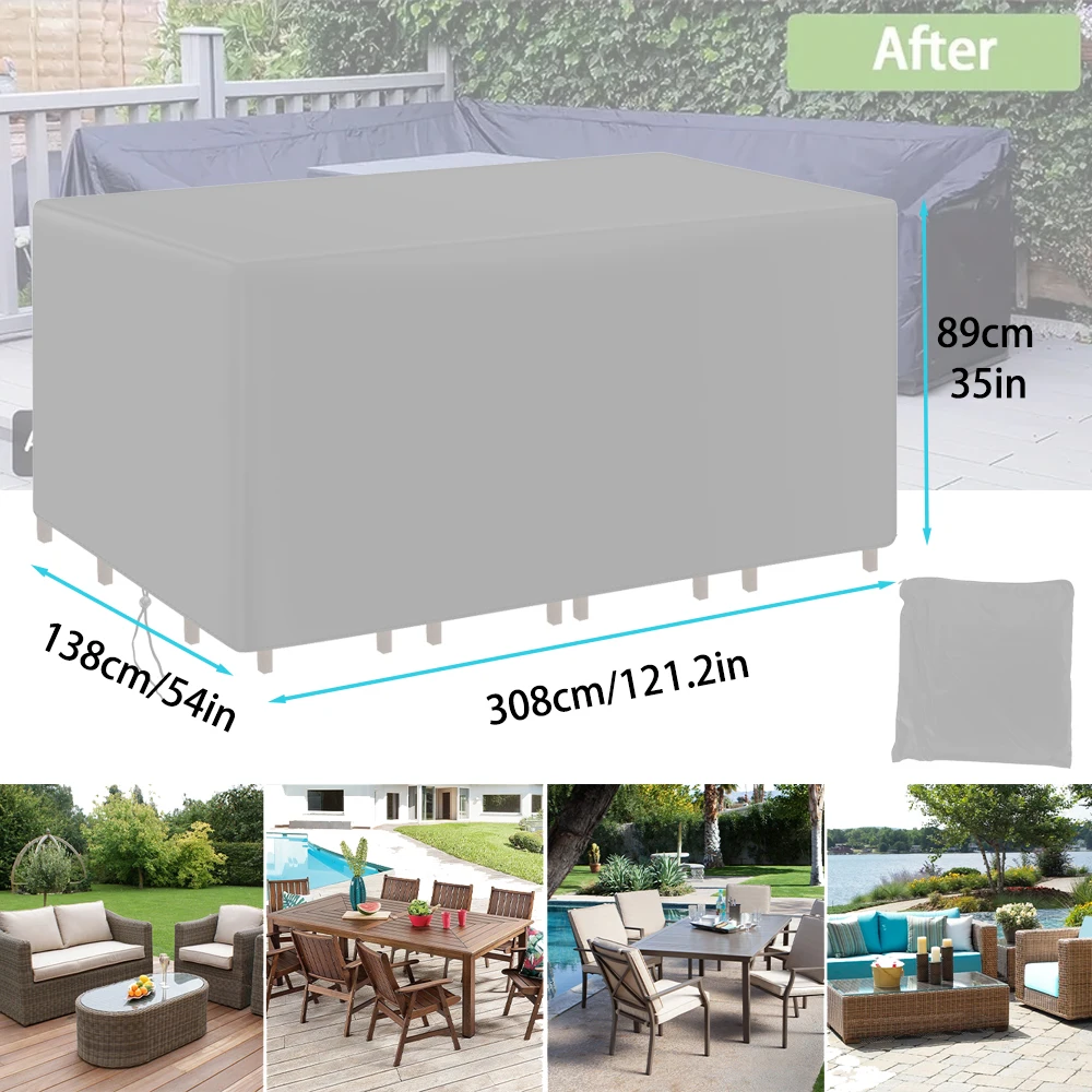 200 Größen Abdeckung für Gartenmöbel, UV-Schutz, Terrasse, Garten, Stuhl, Staubschutz, Tischschutz – Detail 9