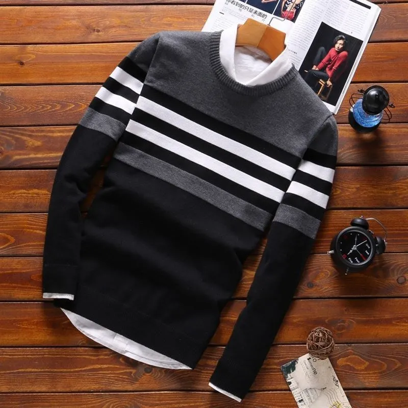 

Мужской вязаный свитер Winter Busin Sle Long Sve round Ne Overhead Casual Faion Мужская трикотажная марка марки